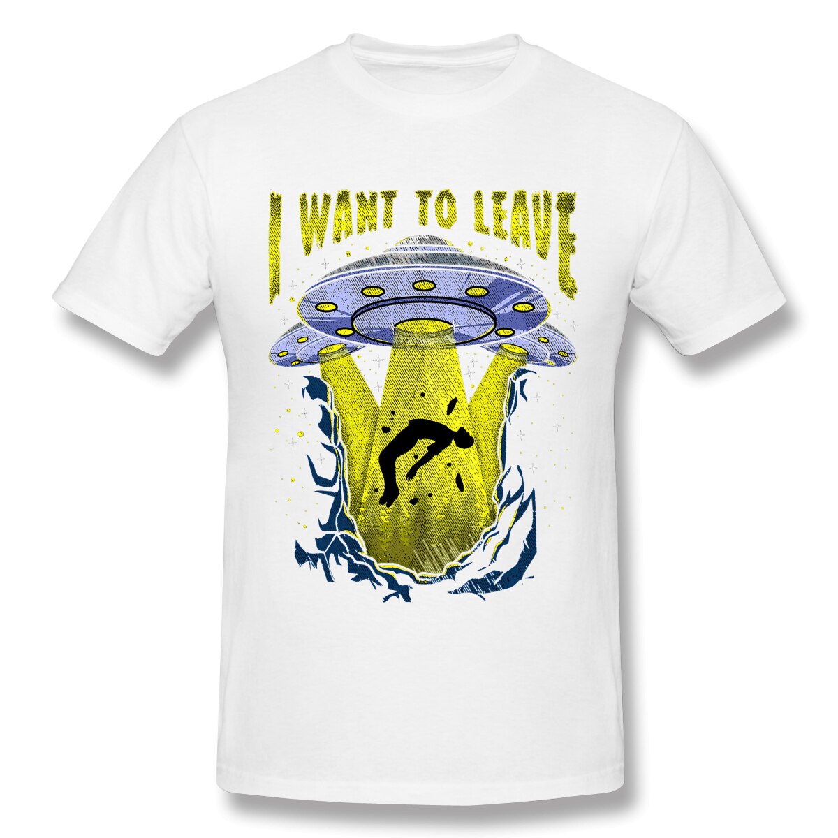I Want To Leave Funny UFO Alien Spaceship Pun Tshirt