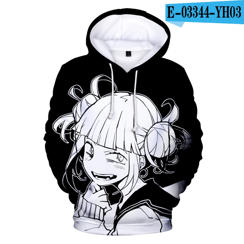 Hoodie Anime Cosplay Costume Sweatshirts Himiko Toga 3D Hoodies School