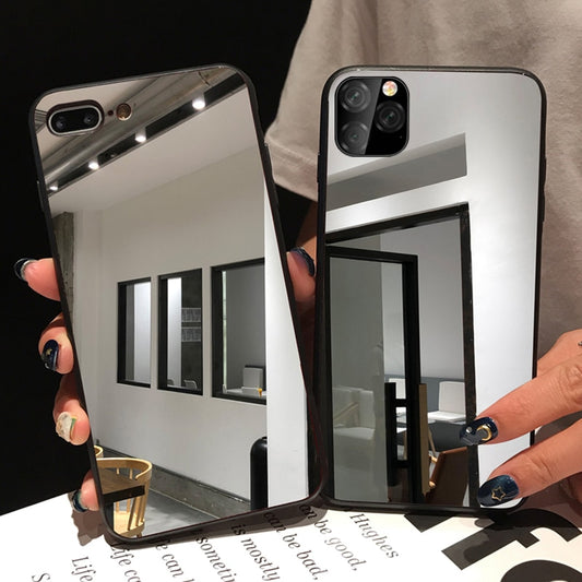 Black Edge Mirror Phone Case For iPhone 14 13 12 11 Pro Max X XS MAX XR Soft TPU Protective Case For iPhone 7 8 PLUS Mirror Case