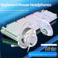 Gaming Keyboard Mouse Headphone Set Wired Backlight Game 104 Keys Keyboards 3600DPI Mice USD 3.5mm Headset Combos for PC Gamer