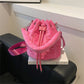 Plush Bucket Bags for Women  New Luxury Designer Handbag