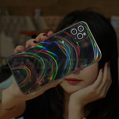 3D Rainbow Glitter Laser Case For iPhone 12 11 Pro Max 12Mini X XR XS Max 7 8 6 6s Plus SE 2020 Soft
