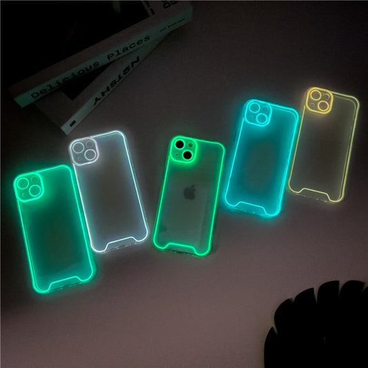 Night Light Luminous Transparent Phone Case for IPhone 14 13 12 11 Pro Max Plus XS XR X Clear Soft Silicone Back Cover