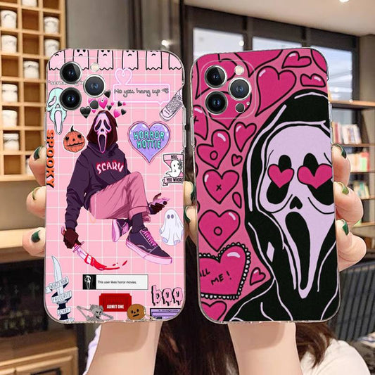 Ghostface horror Scream art pattern  Phone Case for iPhone 11 12 13 Mini Pro Max 8 7 6 6S Plus X 5 SE 2020 XR XS Case shell