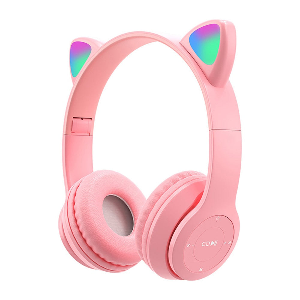 New Glow LED Stereo Cat Ear Wireless Headsets Bluetooth 5.0