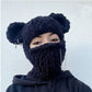 Bear Ears Winter Thicked Warm Adult Party Funny Mask Cap Handmade Bonnet