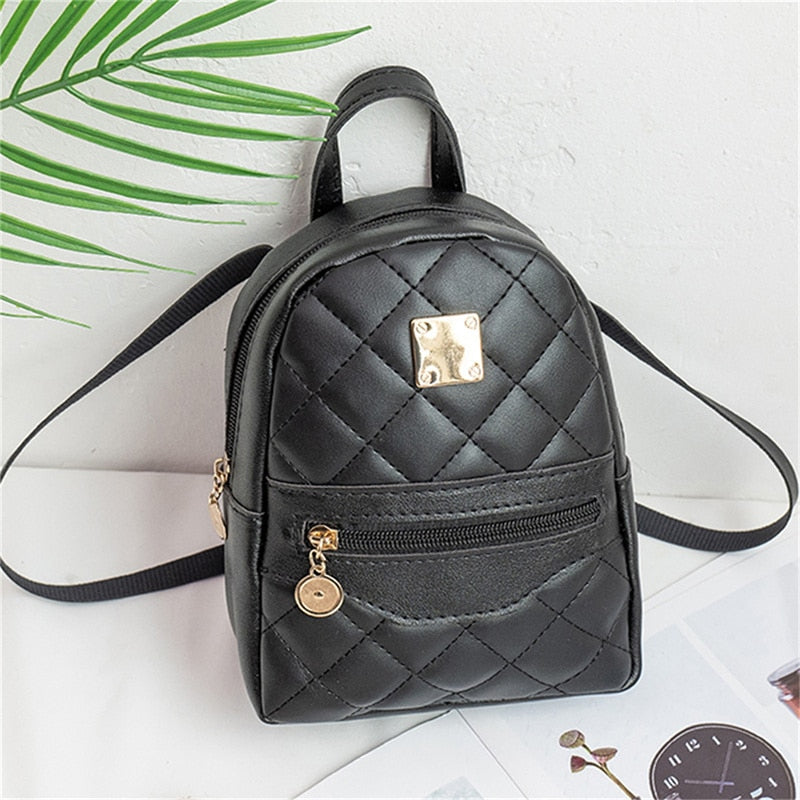 Leather Shoulder Mini Small Backpack Multi-Function Ladies Phone Pouch Pack Ladies School Backpack