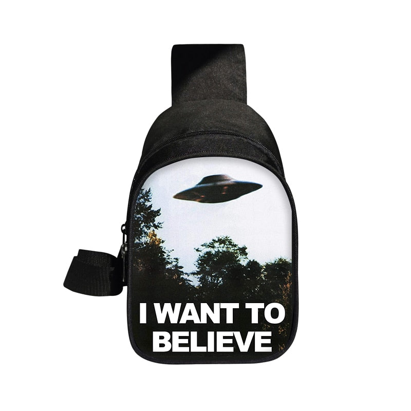 Alien Chest Bag Women Men Crossbody Bags for Travel UFO