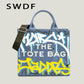 Graffiti Tote for Women Designer Canvas Lady Handbags Luxury Shoulder Crossbody Bags Casual Shopper Purses