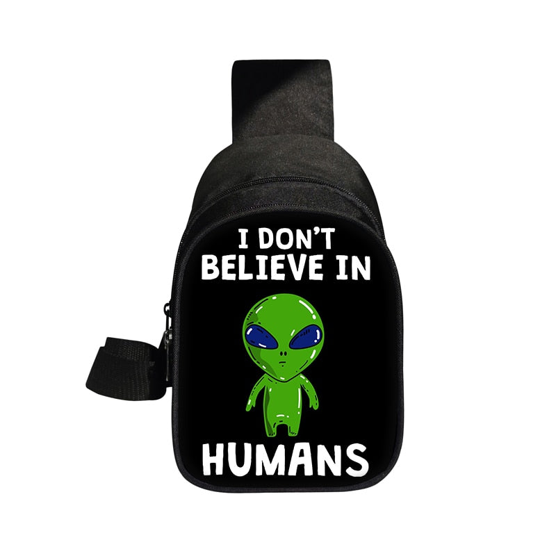 Alien Chest Bag Women Men Crossbody Bags for Travel UFO